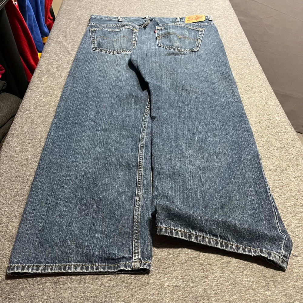Levi 569 Loose Straight Leg Jeans Mens 38x32 Blue Denim Medium Wash Relaxed Fit